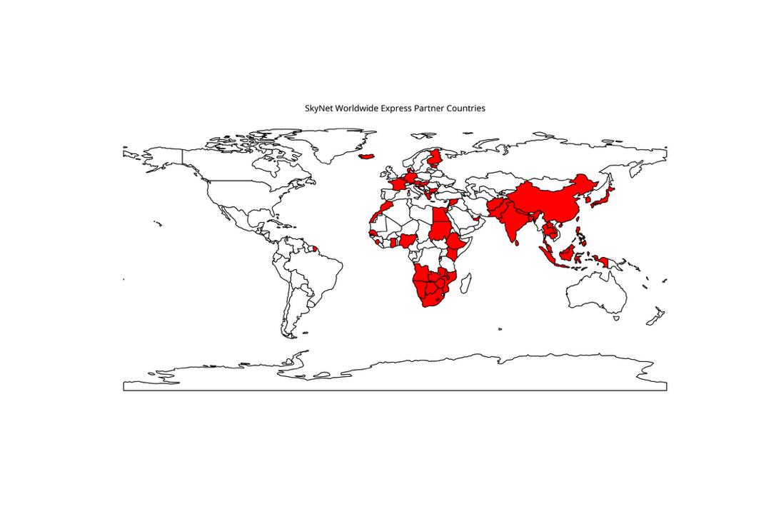 SkyNet global network map